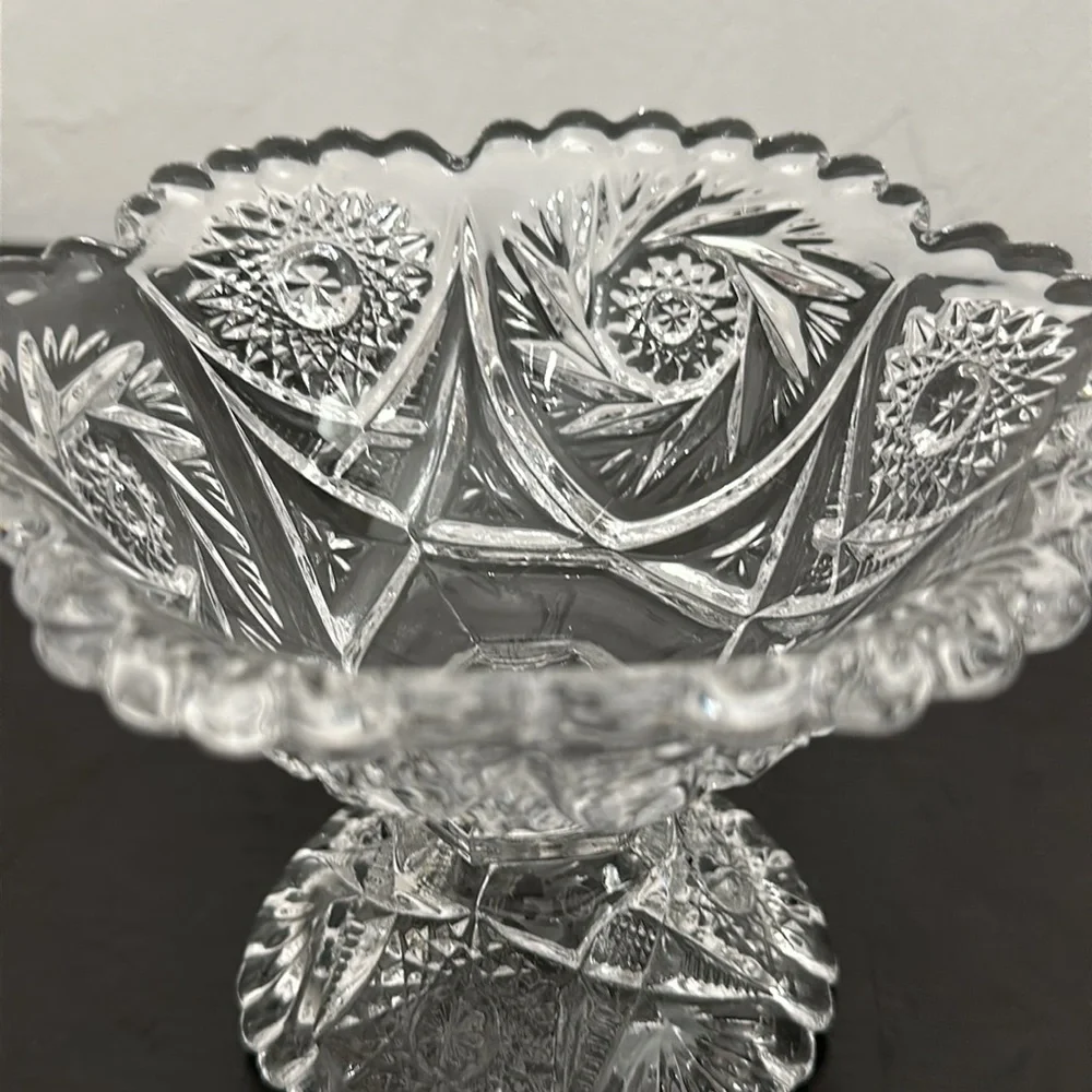 Imperial Glass Co EAPG Star & Arch Motif #555 Scalloped Edge Open Jam Compote